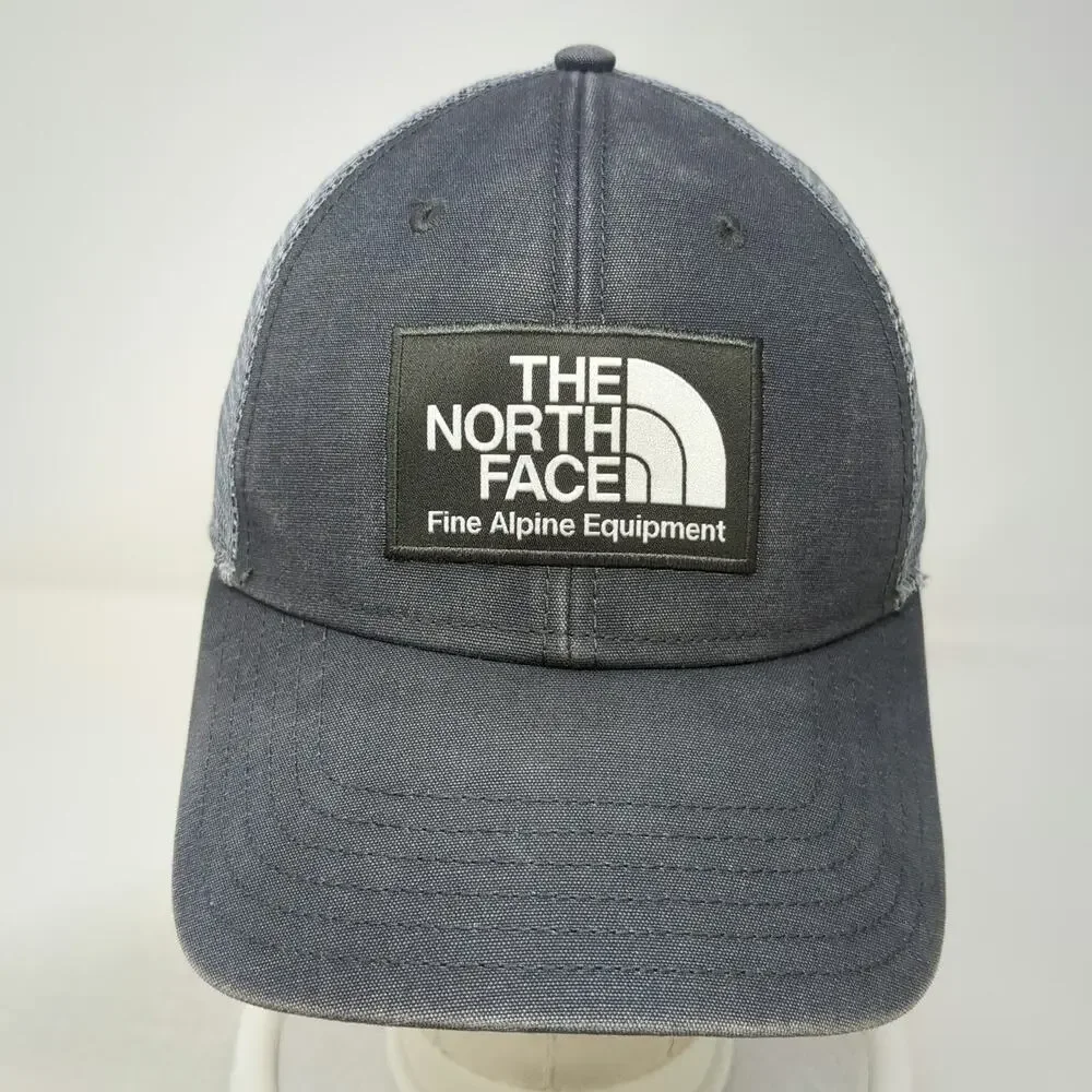 The North Face Trucker Hat Gray OSFM Mesh Snapback Logo Fine Alpine Equipment